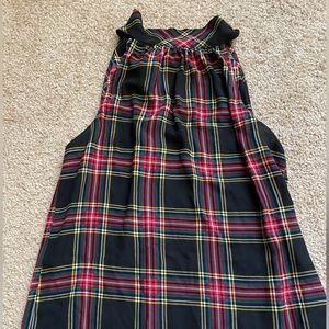 Jcrew black tartan sleeveless blouse